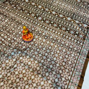 Ajrak Print Silk Saree