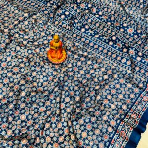 Ajrak Print Silk Saree