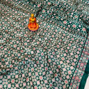 Ajrak Print Silk Saree