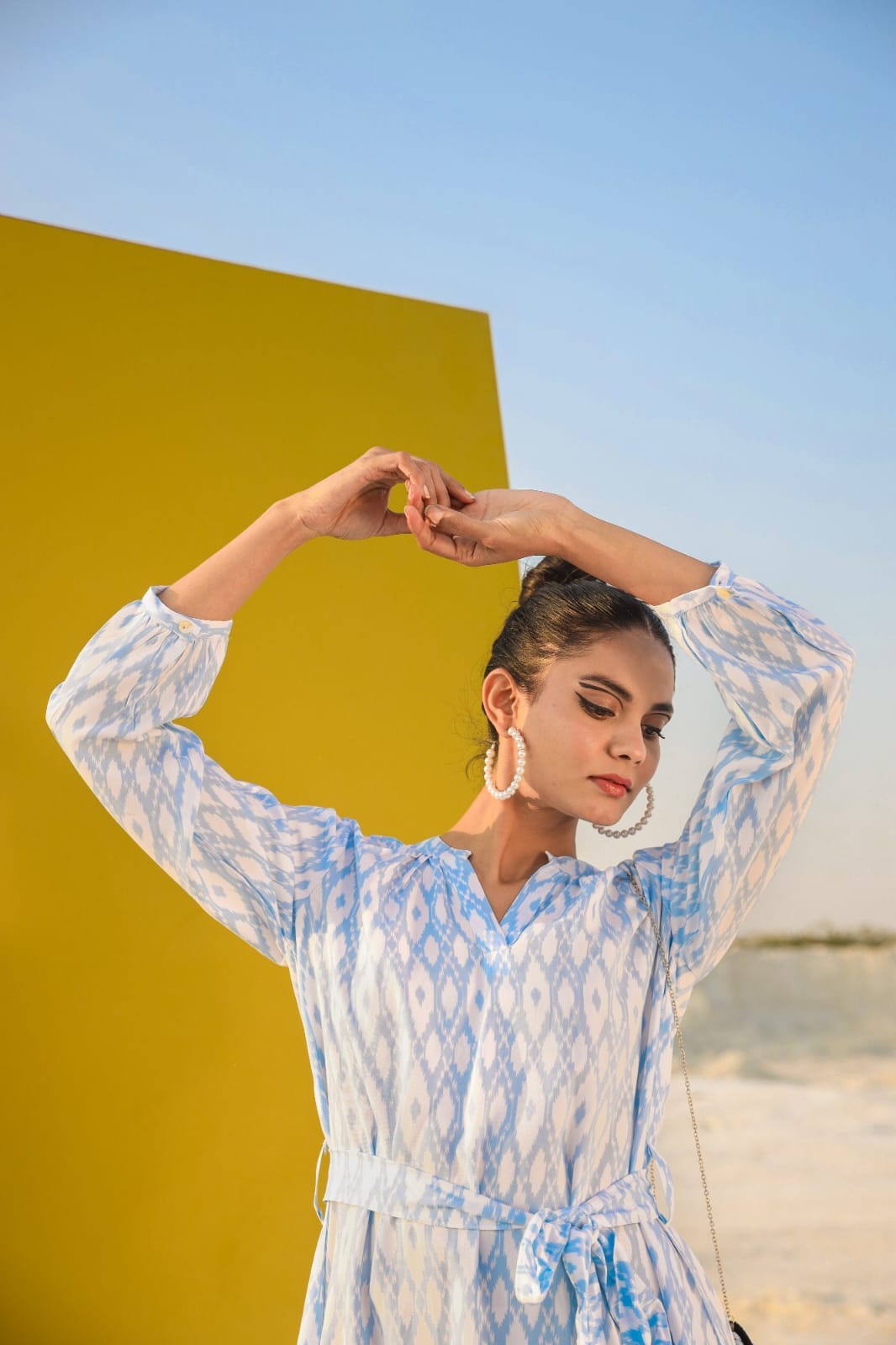 Ikat Blue Dress - Image 4